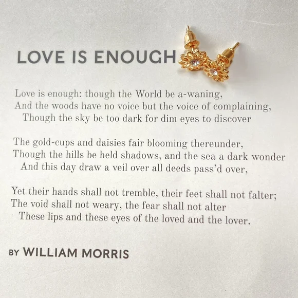 Glamorous BNWT Golden Flower Stud Earrings with Sparkling Crystal Accents - Picture 8 of 10